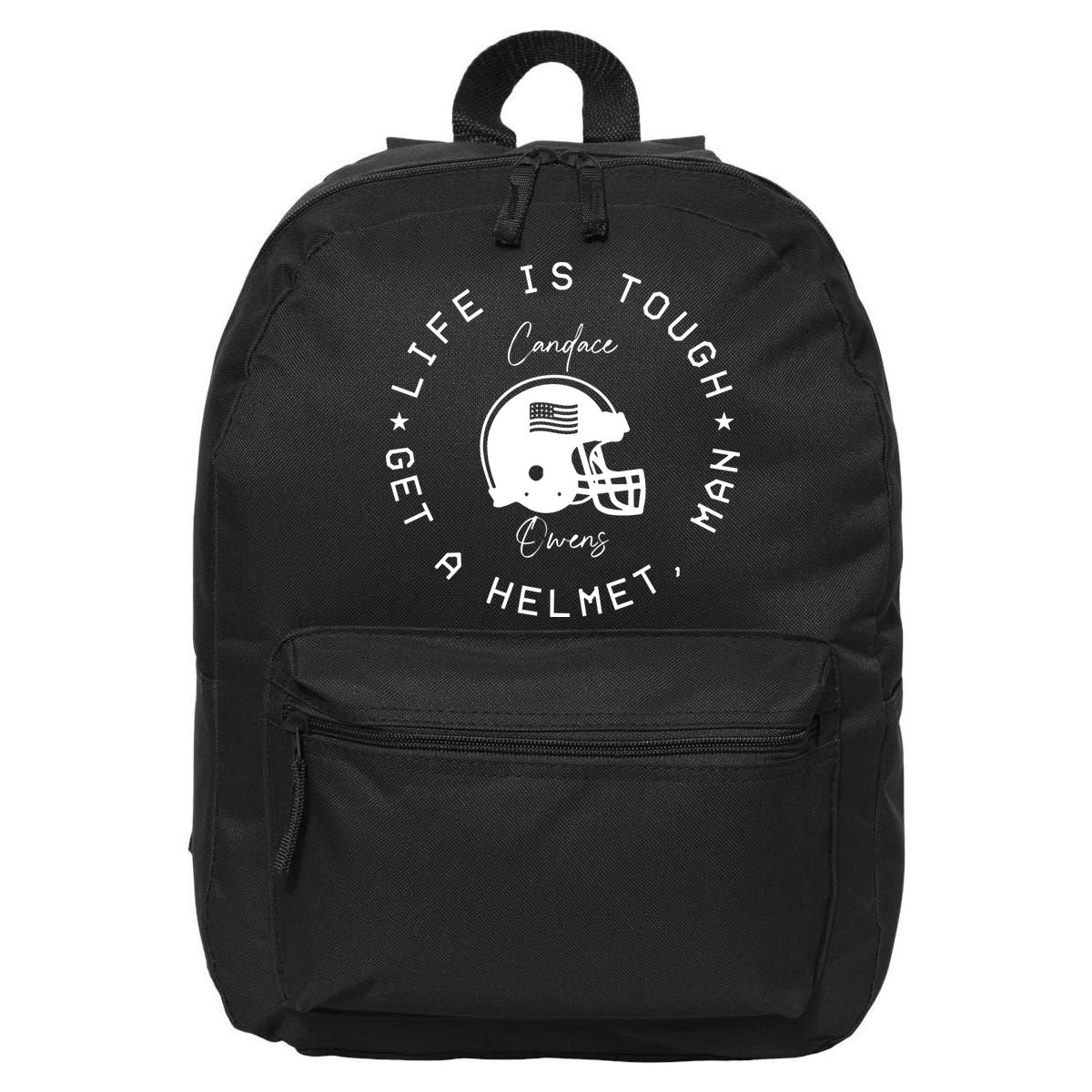 Candace Owens Wearing Life Is Tough Get A Helmet Man 16 in Basic Backpack
