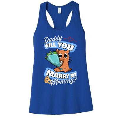 Cute Otter Wedding Offer Daddy Will You Marry My Mommy Gift Women's Racerback Tank