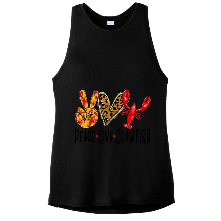 Crawfish Outfit Women Girl Craw Fish Season Leopard Love Ladies PosiCharge Tri-Blend Wicking Tank