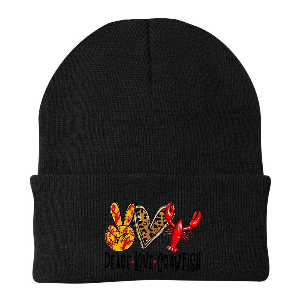 Crawfish Outfit Women Girl Craw Fish Season Leopard Love Beanie