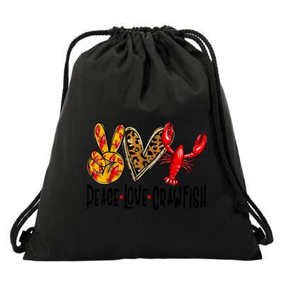 Crawfish Outfit Women Girl Craw Fish Season Leopard Love Drawstring Bag
