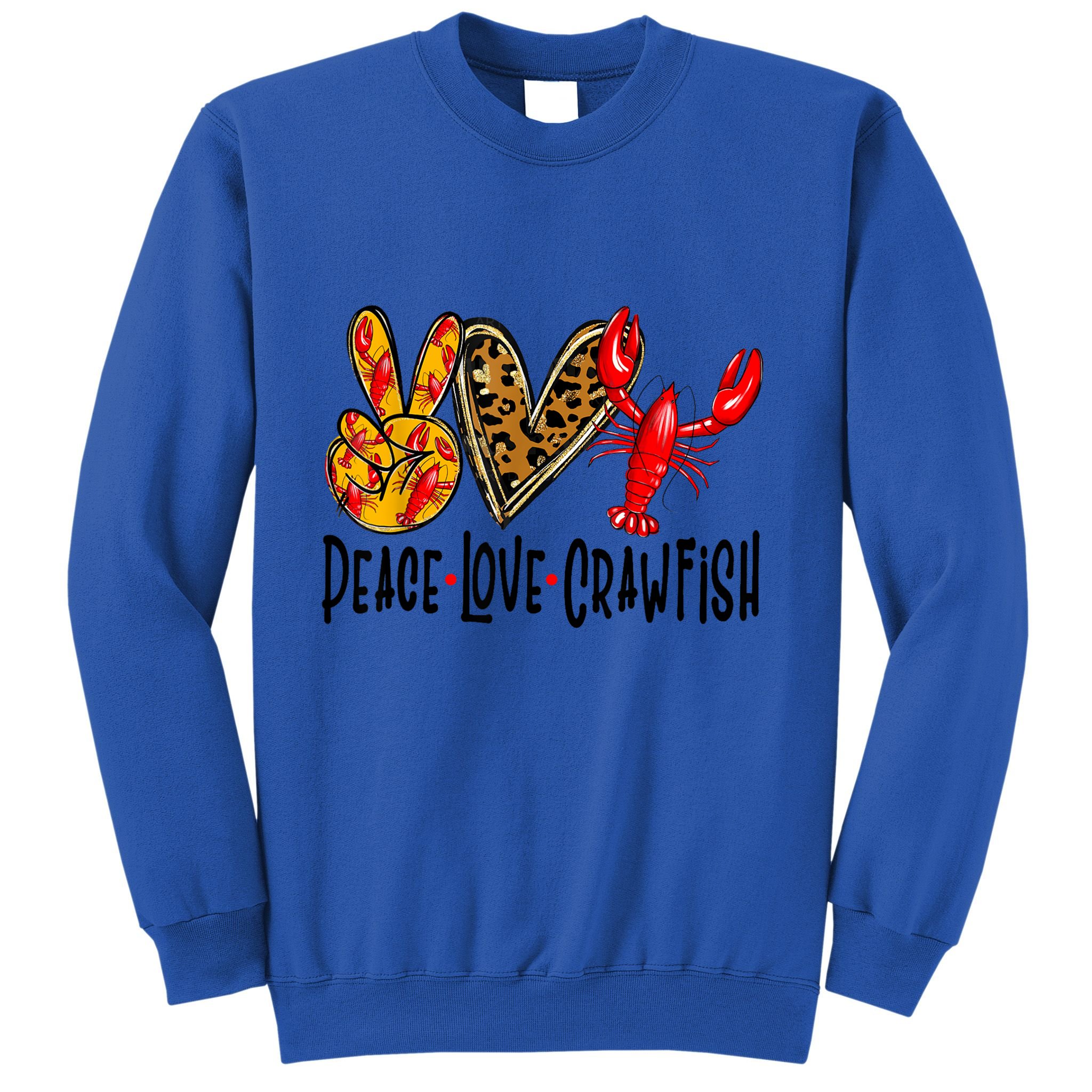 Crawfish Outfit Women Girl Craw Fish Season Leopard Love Sweatshirt