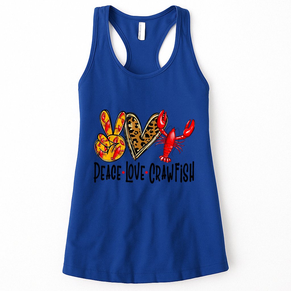 Crawfish Outfit Women Girl Craw Fish Season Leopard Love Womens Tank Top