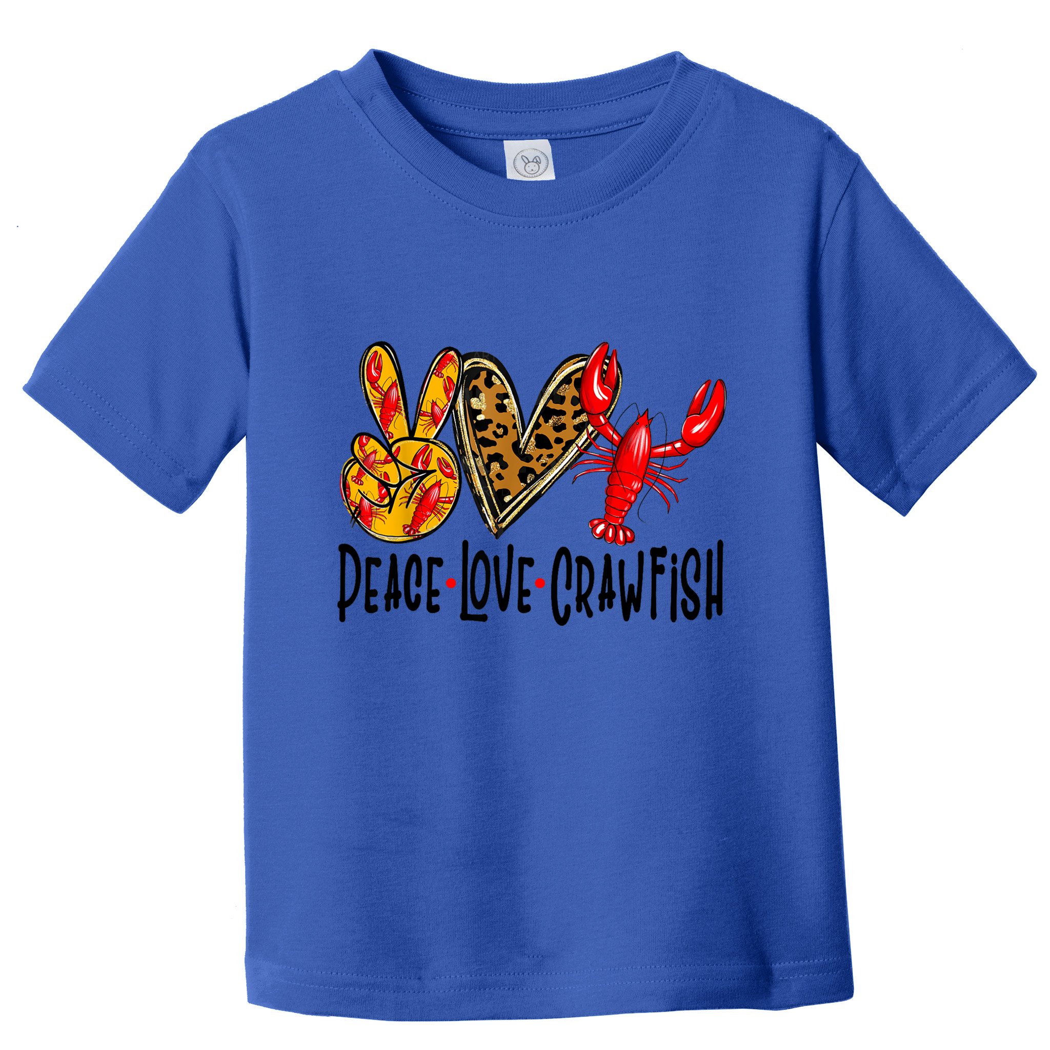 Crawfish Outfit Women Girl Craw Fish Season Leopard Love Toddler T-Shirt