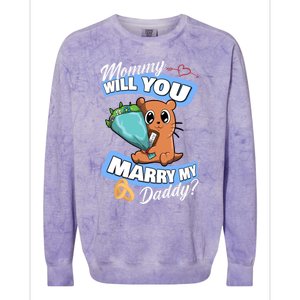 Cute Otter Wedding Offer Mommy Will You Marry My Daddy Cute Gift Colorblast Crewneck Sweatshirt