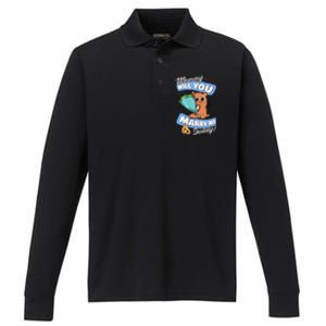 Cute Otter Wedding Offer Mommy Will You Marry My Daddy Cute Gift Performance Long Sleeve Polo