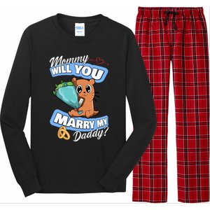 Cute Otter Wedding Offer Mommy Will You Marry My Daddy Cute Gift Long Sleeve Pajama Set