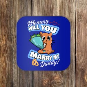 Cute Otter Wedding Offer Mommy Will You Marry My Daddy Cute Gift Coaster