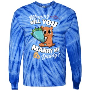 Cute Otter Wedding Offer Mommy Will You Marry My Daddy Cute Gift Tie-Dye Long Sleeve Shirt