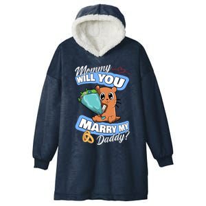 Cute Otter Wedding Offer Mommy Will You Marry My Daddy Cute Gift Hooded Wearable Blanket