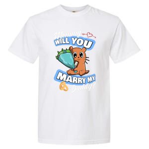 Cute Otter Wedding Offer Mommy Will You Marry My Daddy Cute Gift Garment-Dyed Heavyweight T-Shirt