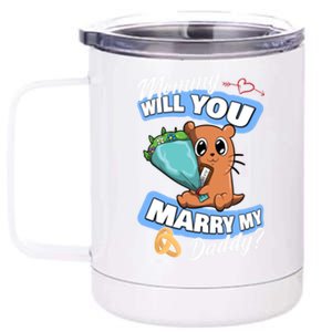 Cute Otter Wedding Offer Mommy Will You Marry My Daddy Cute Gift 12 oz Stainless Steel Tumbler Cup