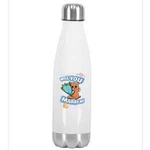 Cute Otter Wedding Offer Mommy Will You Marry My Daddy Cute Gift Stainless Steel Insulated Water Bottle