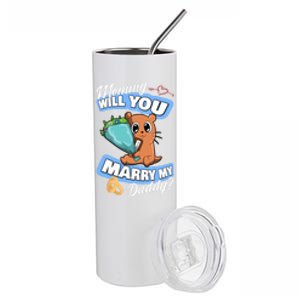 Cute Otter Wedding Offer Mommy Will You Marry My Daddy Cute Gift Stainless Steel Tumbler