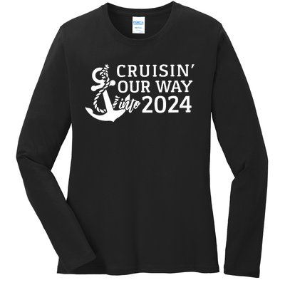 Cruising Our Way Into 2024 Cruise Ladies Long Sleeve Shirt