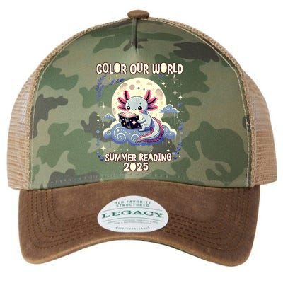 Color Our World Summer Reading Program 2025 Funny Axolotl Legacy Tie Dye Trucker Hat