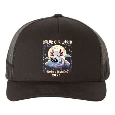 Color Our World Summer Reading Program 2025 Funny Axolotl Yupoong Adult 5-Panel Trucker Hat