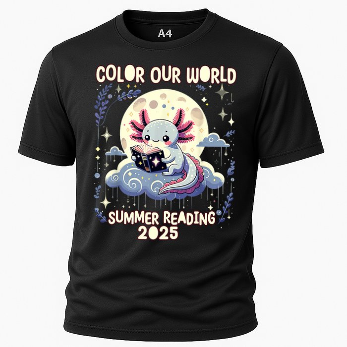 Color Our World Summer Reading Program 2025 Funny Axolotl Performance Shirt
