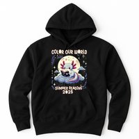 Color Our World Summer Reading Program 2025 Funny Axolotl Hoodie
