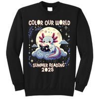 Color Our World Summer Reading Program 2025 Funny Axolotl Sweatshirt