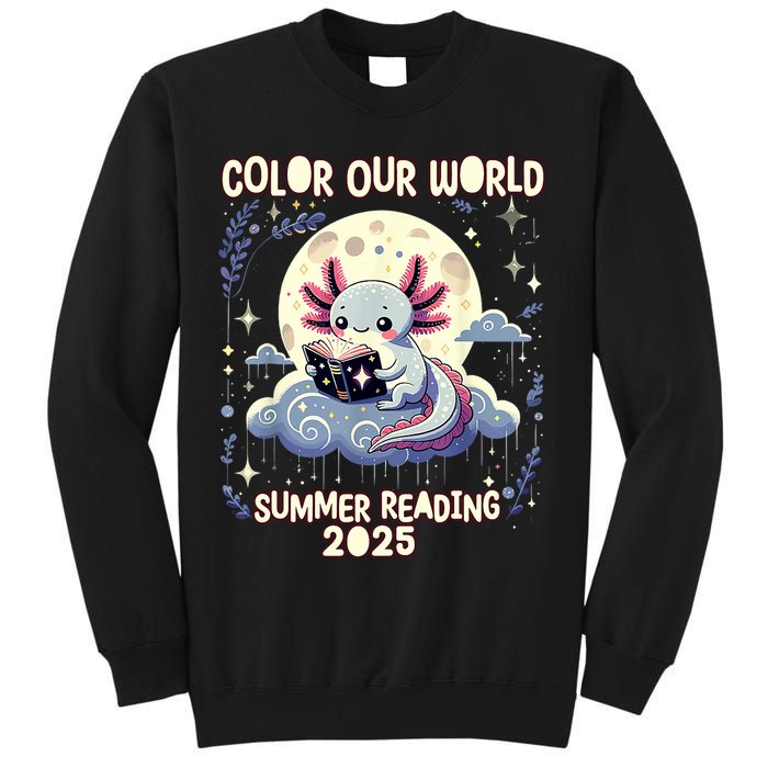 Color Our World Summer Reading Program 2025 Funny Axolotl Sweatshirt