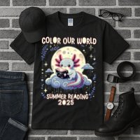 Color Our World Summer Reading Program 2025 Funny Axolotl Tall T-Shirt