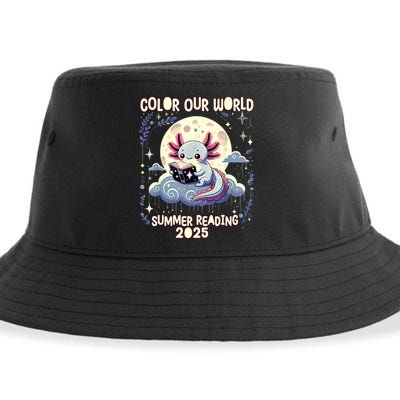 Color Our World Summer Reading Program 2025 Funny Axolotl Sustainable Bucket Hat