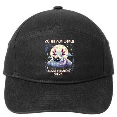 Color Our World Summer Reading Program 2025 Funny Axolotl 7-Panel Snapback Hat