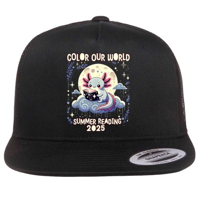 Color Our World Summer Reading Program 2025 Funny Axolotl Flatbill Hat