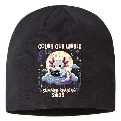 Color Our World Summer Reading Program 2025 Funny Axolotl Sustainable Beanie