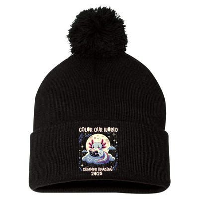 Color Our World Summer Reading Program 2025 Funny Axolotl Pom Pom 12in Knit Beanie