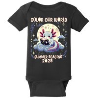 Color Our World Summer Reading Program 2025 Funny Axolotl Baby Bodysuit