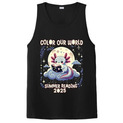 Color Our World Summer Reading Program 2025 Funny Axolotl PosiCharge Competitor Tank