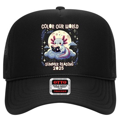 Color Our World Summer Reading Program 2025 Funny Axolotl Trucker Hat