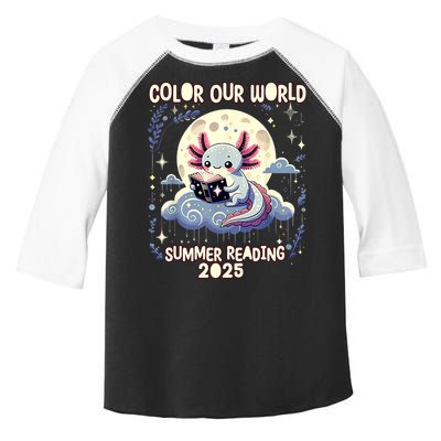 Color Our World Summer Reading Program 2025 Funny Axolotl Toddler Fine Jersey T-Shirt