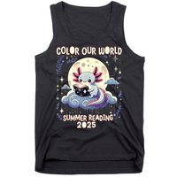 Color Our World Summer Reading Program 2025 Funny Axolotl Tank Top