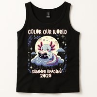 Color Our World Summer Reading Program 2025 Funny Axolotl Tank Top