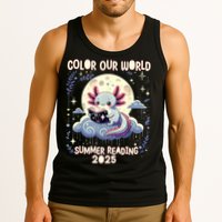 Color Our World Summer Reading Program 2025 Funny Axolotl Tank Top