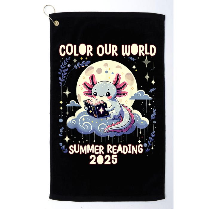 Color Our World Summer Reading Program 2025 Funny Axolotl Golf Towel
