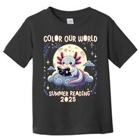 Color Our World Summer Reading Program 2025 Funny Axolotl Toddler T-Shirt