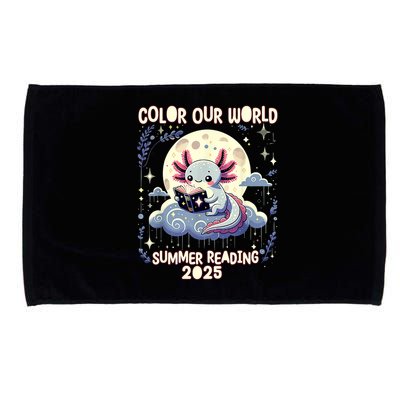 Color Our World Summer Reading Program 2025 Funny Axolotl Microfiber Hand Towel