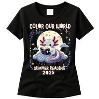 Color Our World Summer Reading Program 2025 Funny Axolotl Womens T-Shirt