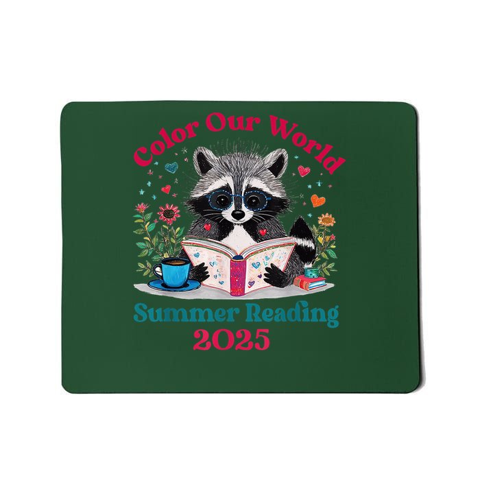 Color Our World Summer Reading Program 2025 Raccoon Mousepad