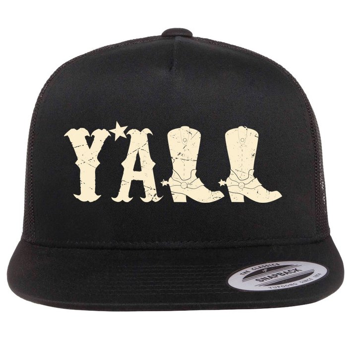 Cowboy Boots Y'ALL Flat Bill Trucker Hat