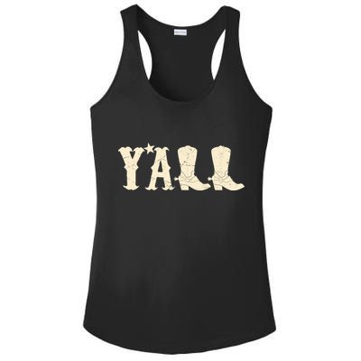Cowboy Boots Y'ALL Ladies PosiCharge Competitor Racerback Tank