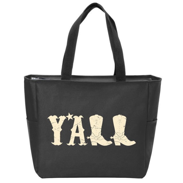Cowboy Boots Y'ALL Zip Tote Bag