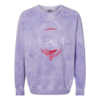 Cowboy Cat Colorblast Crewneck Sweatshirt