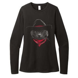 Cowboy Cat Womens CVC Long Sleeve Shirt