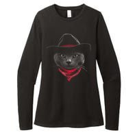 Cowboy Cat Womens CVC Long Sleeve Shirt