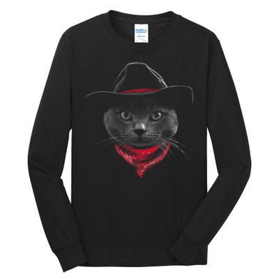 Cowboy Cat Tall Long Sleeve T-Shirt